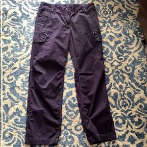 Deep purple cargo cotton pants stretch Talbots Size 8P